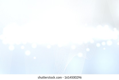 Light BLUE vector cover with happy holiday ribbons. Confetti on blurred abstract background with colorful gradient. The template can be used as a background for postcards.