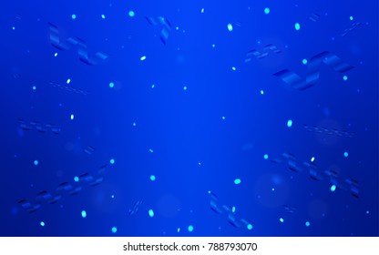 Light BLUE vector cover with happy holiday ribbons. Modern geometrical abstract illustration with carnival ribbons. The template can be used as a background for postcards.