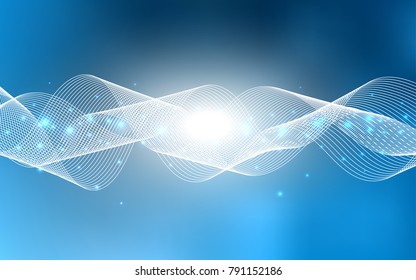 Light BLUE vector cover with happy holiday ribbons. Modern geometrical abstract illustration with carnival ribbons. The pattern can be used for carnival, festival leaflets.