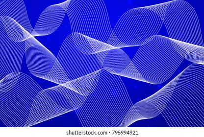 Light BLUE vector cover with happy holiday ribbons. Decorative shining illustration with ribbons on abstract template. New design for ad, poster, banner of your Party.