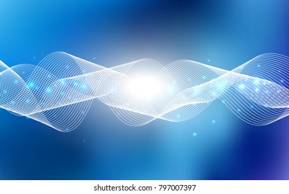 Light BLUE vector cover with happy holiday ribbons. Beautiful colored illustration with ribbon in celebration style. The pattern can be used for new year ad, booklets.