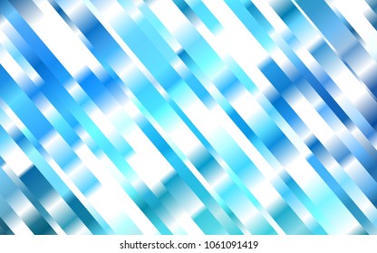 Light BLUE vector cover with long lines. Lines on blurred abstract background with gradient. The pattern can be used as ads, poster, banner for commercial.