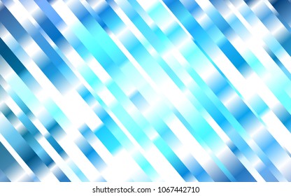 Light BLUE vector cover with long lines. Shining colored illustration with narrow lines. The pattern can be used for busines ad, booklets, leaflets