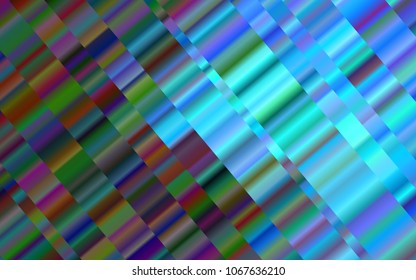 Light BLUE vector cover with long lines. Decorative shining illustration with lines on abstract template. The pattern can be used for websites.