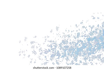 Light BLUE vector cover with long lines. Decorative shining illustration with lines on abstract template. Best design for your ad, poster, banner.