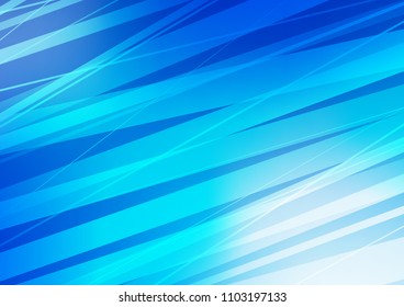 Light BLUE vector cover with long lines. Lines on blurred abstract background with gradient. The pattern can be used for busines ad, booklets, leaflets