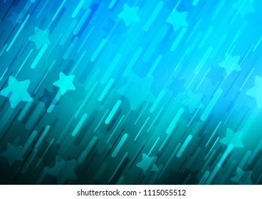Light BLUE vector cover with long lines. Glitter abstract illustration with colored sticks. The pattern can be used for websites.