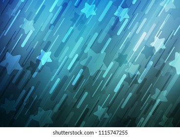 Light BLUE vector cover with long lines. Modern geometrical abstract illustration with staves. The pattern can be used for busines ad, booklets, leaflets