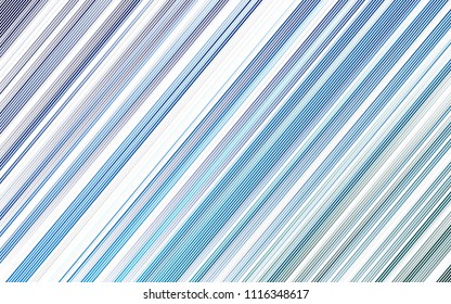 Light BLUE vector cover with long lines. Decorative shining illustration with lines on abstract template. Best design for your ad, poster, banner.