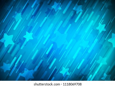 Light BLUE vector cover with long lines. Glitter abstract illustration with colored sticks. Smart design for your business advert.