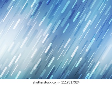 Light BLUE vector cover with long lines. Shining colored illustration with narrow lines. The pattern can be used as ads, poster, banner for commercial.