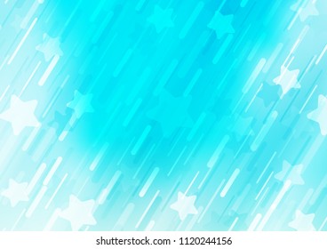Light BLUE vector cover with long lines. Decorative shining illustration with lines on abstract template. The pattern can be used for websites.