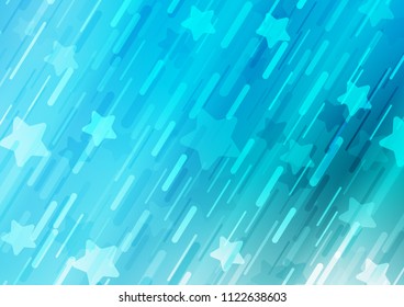 Light BLUE vector cover with long lines. Lines on blurred abstract background with gradient. The template can be used as a background.