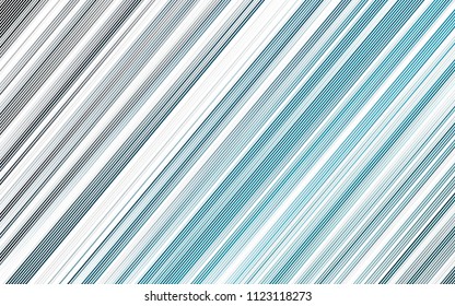 Light BLUE vector cover with long lines. Decorative shining illustration with lines on abstract template. The pattern can be used as ads, poster, banner for commercial.