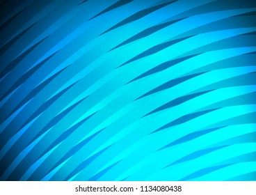 Light BLUE vector cover with long crossing curved lines. Shining colored illustration with narrow lines. Best design for your ad, poster, banner.