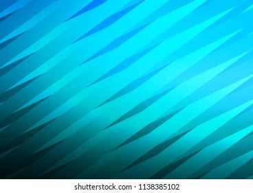 Light BLUE vector cover with long lines. Decorative shining illustration with lines on abstract template. The pattern can be used as ads, poster, banner for commercial.