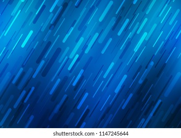Light BLUE vector cover with long lines. Lines on blurred abstract background with gradient. The template can be used as a background.