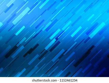 Light BLUE vector cover with long lines. Lines on blurred abstract background with gradient. Best design for your ad, poster, banner.