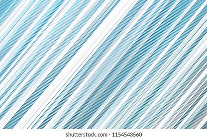 Light BLUE vector cover with long lines. Decorative shining illustration with lines on abstract template. The pattern can be used as ads, poster, banner for commercial.
