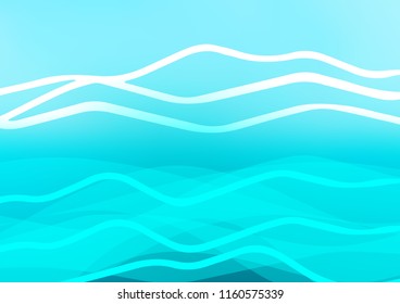 Light BLUE vector cover with long lines. Lines on blurred abstract background with gradient. Best design for your ad, poster, banner.