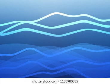 Light BLUE vector cover with long lines. Lines on blurred abstract background with gradient. The template can be used as a background.