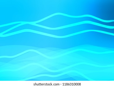 Light BLUE vector cover with long lines. Lines on blurred abstract background with gradient. The pattern can be used for busines ad, booklets, leaflets