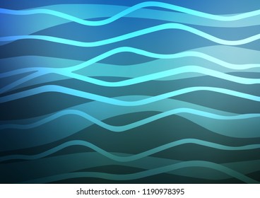 Light BLUE vector cover with long lines. Decorative shining illustration with lines on abstract template. The template can be used as a background.