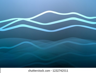 Light BLUE vector cover with long lines. Lines on blurred abstract background with gradient. Smart design for your business advert.