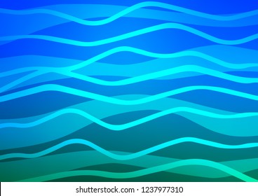 Light BLUE vector cover with long lines. Lines on blurred abstract background with gradient. The pattern can be used as ads, poster, banner for commercial.