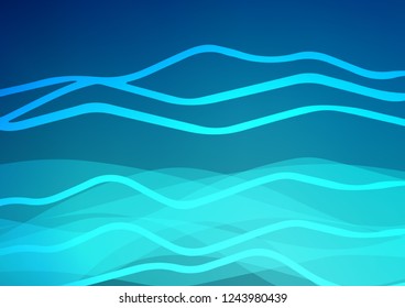 Light BLUE vector cover with long lines. Modern geometrical abstract illustration with staves. Smart design for your business advert.