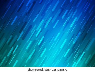 Light BLUE vector cover with long lines. Lines on blurred abstract background with gradient. The pattern can be used as ads, poster, banner for commercial.