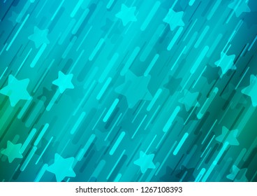 Light BLUE vector cover with long lines. Lines on blurred abstract background with gradient. The pattern can be used as ads, poster, banner for commercial.