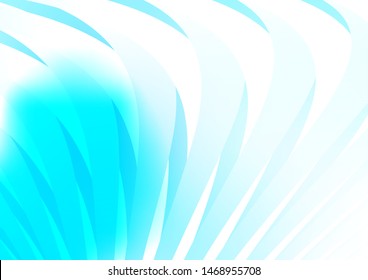 Light BLUE vector cover with long curved lines. Decorative shining illustration with lines on abstract template. Best design for your ad, poster, banner.