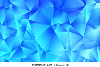 Light BLUE vector cover in polygonal style. Triangles on abstract background with colorful gradient. The template can be used as a background.