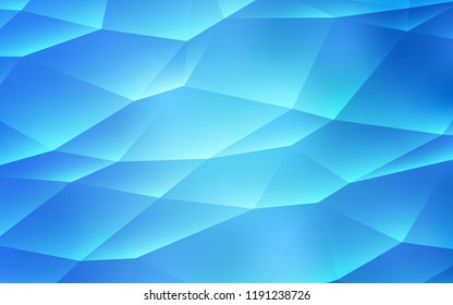 Light BLUE vector cover in polygonal style. Beautiful illustration with triangles in nature style. Pattern for commercials.