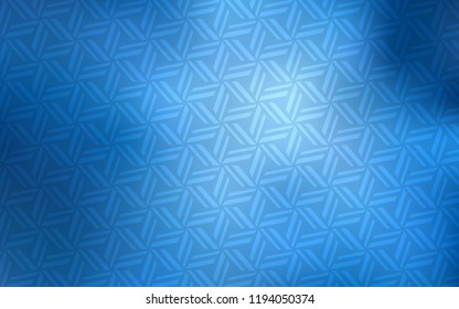 Light BLUE vector cover with polygonal style. Triangles on abstract background with colorful gradient. Pattern for commercials.