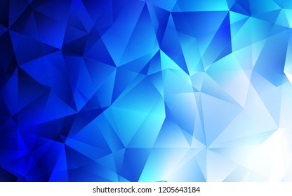Light BLUE vector cover in polygonal style. Abstract gradient illustration with triangles. Pattern for commercials.
