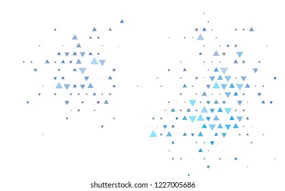 Light BLUE vector cover in polygonal style. Illustration with set of colorful triangles. Best design for your ad, poster, banner.