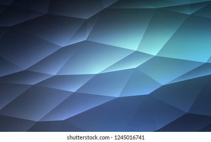 Light BLUE vector cover in polygonal style. Illustration with set of colorful triangles. Best design for your ad, poster, banner.