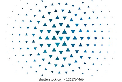 Light BLUE vector cover in polygonal style. Triangles on abstract background with colorful gradient. Best design for your ad, poster, banner.