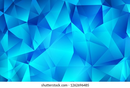 Light BLUE vector cover in polygonal style. Beautiful illustration with triangles in nature style. Pattern for busines ad, booklets, leaflets