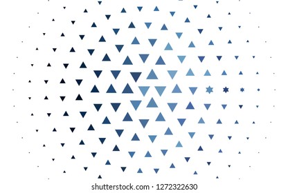 Light BLUE vector cover in polygonal style. Glitter abstract illustration with triangular shapes. Modern template for your landing page.