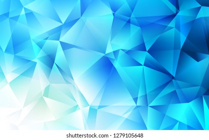 Light BLUE vector cover in polygonal style. Glitter abstract illustration with triangular shapes. Modern template for your landing page.