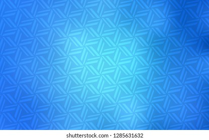 Light BLUE vector cover with polygonal style. Illustration with set of colorful triangles. The template can be used as a background.