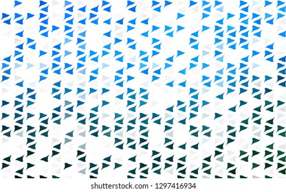 Light BLUE vector cover in polygonal style. Illustration with set of colorful triangles. Best design for your ad, poster, banner.