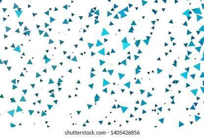 Light BLUE vector cover in polygonal style. Glitter abstract illustration with triangular shapes. Modern template for your landing page.