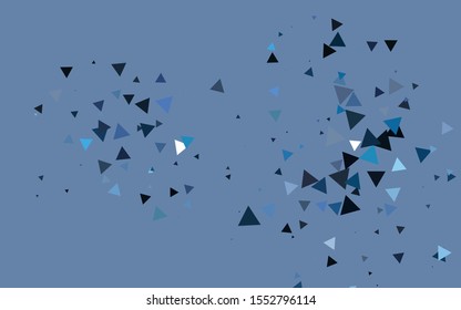 Light BLUE vector cover in polygonal style. Illustration with set of colorful triangles. Best design for your ad, poster, banner.