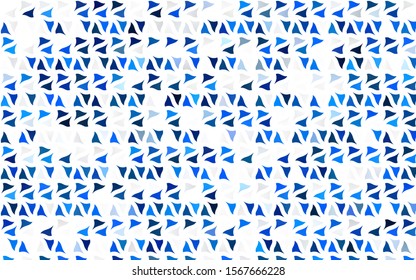 Light BLUE vector cover in polygonal style. Illustration with set of colorful triangles. Best design for your ad, poster, banner.