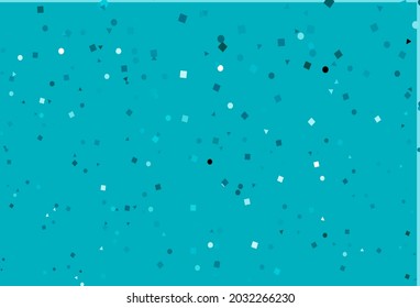 Tapa vectorial AZUL claro en estilo poligonal con círculos. Ilustración abstracta brillante con esferas, cuadrados, líneas. Mejor diseño para tu anuncio, afiche, banner.