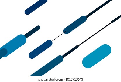 Light BLUE vector cover with rounded stripes. Shining colored illustration with rounded stripes. The pattern can be used for websites.